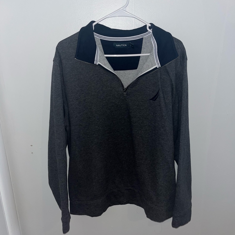 Nautica Men's Gray Quarter Zip Sweater